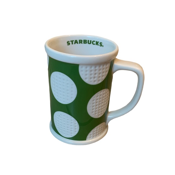 Starbucks Other - Starbucks 2007 Golf Ball Green White Dimpled Tall Coffee Mug Cup Ceramic 16oz
